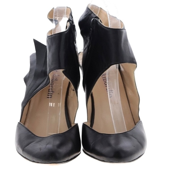 Max Kibardin Black Winged Soft Lamb Leather Heels - Size 38.5 Designer Womens - Picture 13 of 13